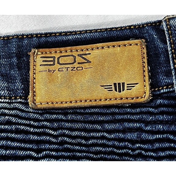 ETZO Men's Biker Moto Slim Skinny Ripped Distressed Denim Jeans 34x32 7520 - Picture 14 of 15